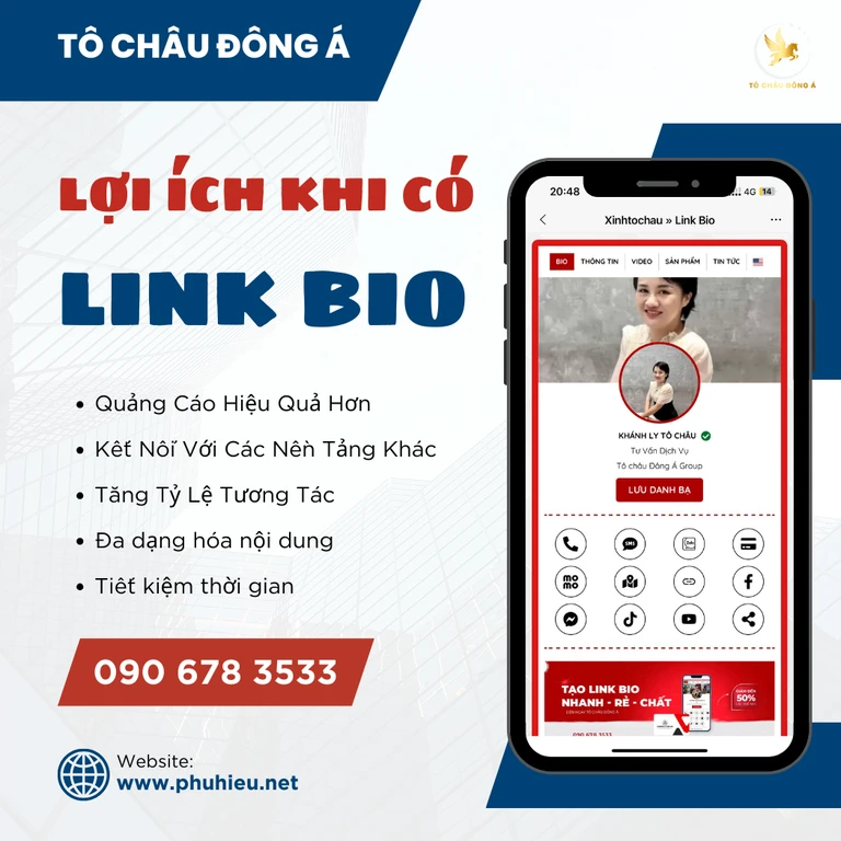 Ví dụ về một hồ sơ TikTok được tối ưu với bio súc tích avatar rõ nét và liên kết hiệu quả