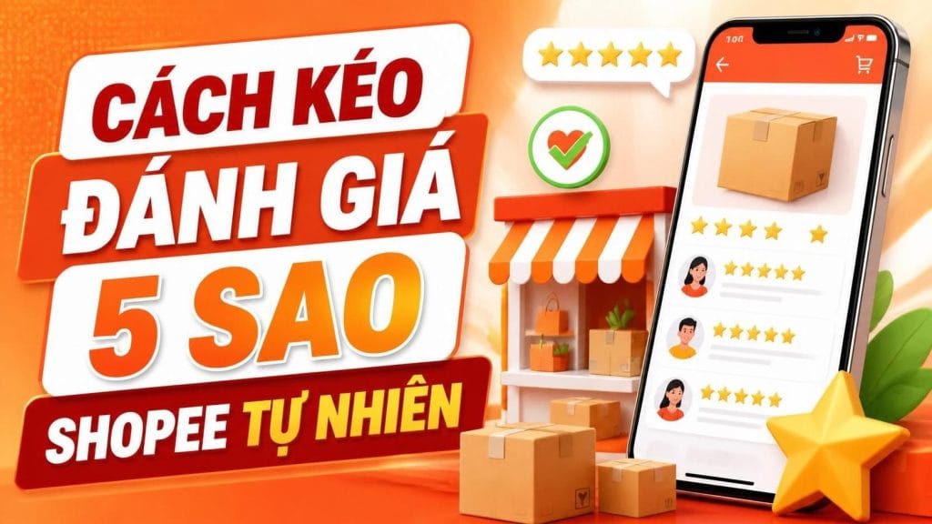 Cách kéo đánh giá 5 sao Shopee tự nhiên