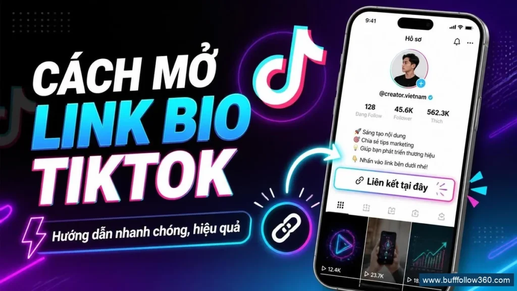 Cách mở link bio TikTok trên hồ sơ cá nhân
