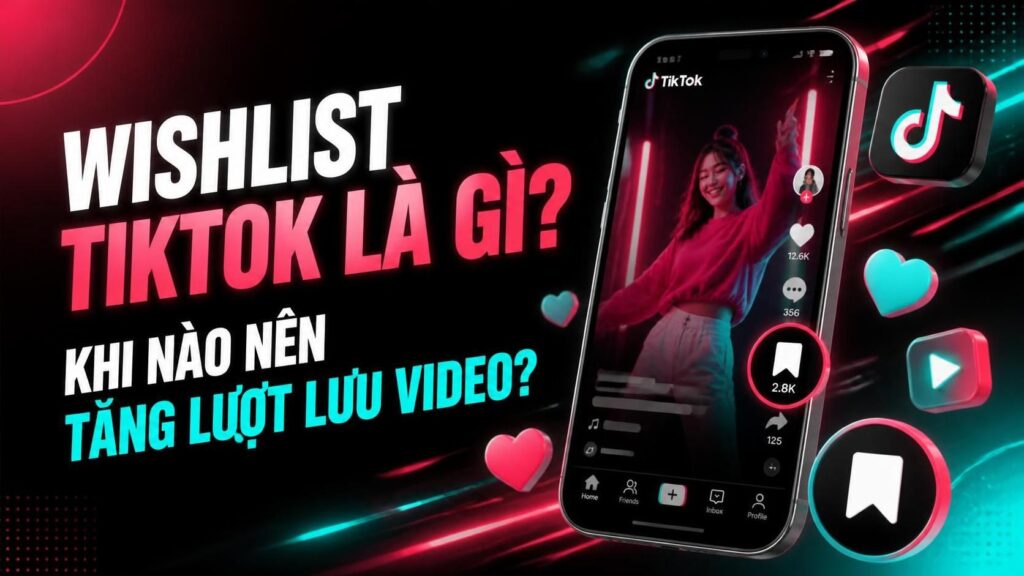 Minh hoạ lượt lưu video TikTok và danh sách yêu thích