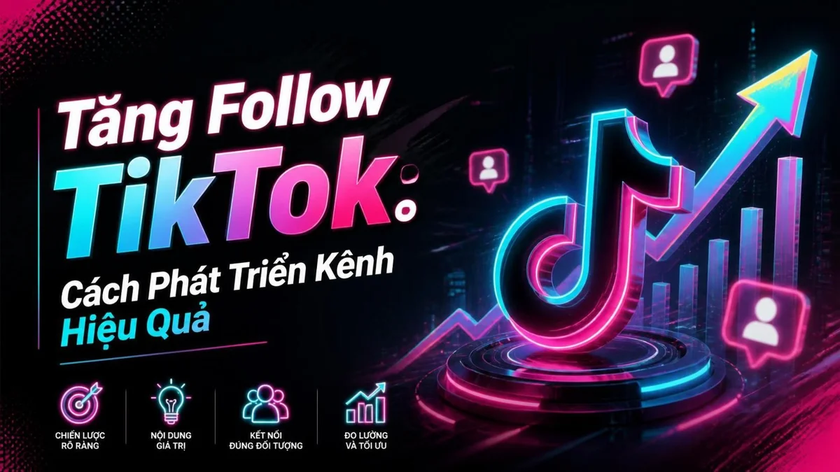 Biểu tượng TikTok cùng biểu đồ tăng trưởng người theo dõi