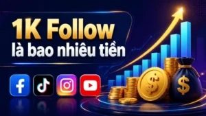 1K Follow là bao nhiêu tiền - Banner giới thiệu giá trị 1000 follower trên các nền tảng mạng xã hội Facebook TikTok Instagram YouTube