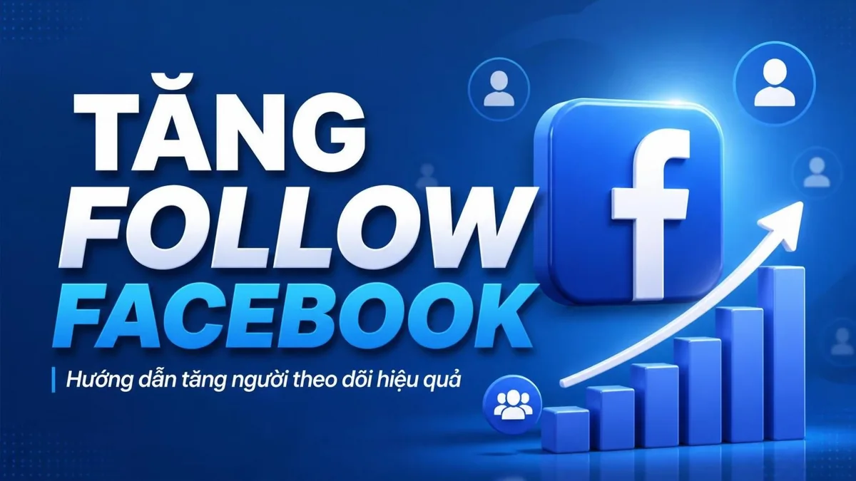 Biểu tượng Facebook và đồ thị tăng người theo dõi