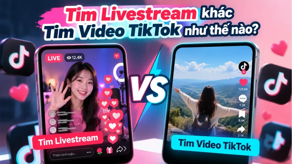 Đồ họa so sánh phiên TikTok LIVE và lượt thích trên video TikTok